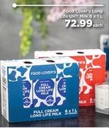 Food Lover's Long Life UHT Milk-6 x 1L Each