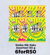 Simba Nik Naks Assorted-For 6 x 135g