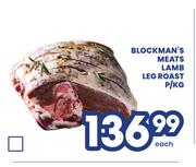 Blockman's Meats Lamb Leg Roast-Per Kg