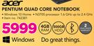 Acer 17.3" Pentium Quad Core Notebook