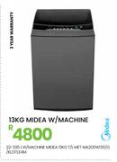 Midea 13Kg T/L MET W/Machine MA200W130/G/KL13TLE4M 22-335