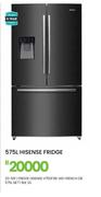 Hisense 575L Nett BLK SS French Door Fridge H760FSB-WD 20-581