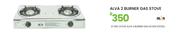 Alva 2 Burner S/Steel Gas stove GCS04 21-518