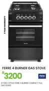 Ferre 4 Burner Compact Full Gas Stove 50X60 21-530