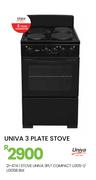 Univa 3 Plate Compact Stove BLK U305-1/U305B 21-474