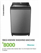 Hisense 18Kg T/L Titanium W/Machine WT5T1825DT/WTY1802T 22-302