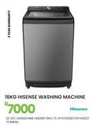 Hisense 16Kg T/L Titanium W/Machine WT5T1625DT/WTX1602T 22-301