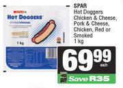 Spar Hot Doggers Chicken & Cheese,Pork & Cheese,Chicken,Red Or Smoked-1Kg