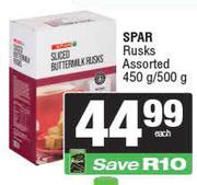 Spar Rusks Assorted-450g/500g Each