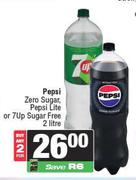 Pepsi Zero Sugar, Pepsi Lite Or 7Up Sugar Free-For 2 x 2L