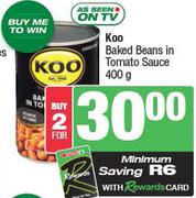Koo Baked Beans In Tomato Sauce-For 2 x 400g