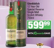 Glenfiddich 12 Year Old Special Reserve Single Malt Scotch Whisky-750ml
