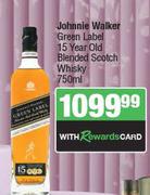 Johnnie Walker Green Label 15 Year Old Blended Scotch Whisky-750ml