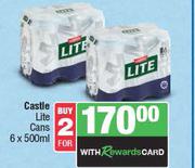 Castle Lite Cans-For 2 x 6 x 500ml