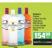 Stretton's Original London Dry Gin (Triple Berry, Wild Berries Or Ruby Orange Flavored Gin)-750ml EA