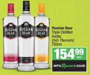 Russian Bear Triple Distilled Vodka (Incl. Flavours)-750ml Each