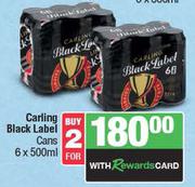 Carling Black Label Cans-For 2 x 6 x 500ml