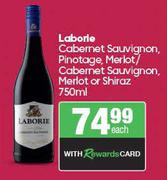 Laborie Cabernet Sauvignon, Pinotage, Merlot/Cabernet Sauvignon, Merlot Or Shiraz-750ml Each