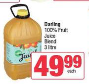 Darling 100 % Fruit Juice Blend-3Ltr Each