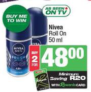 Nivea Roll On-For 2 x 50ml