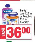 Puirty Jars 125ml Or Pouches 110ml Assorted-For 3 x 110ml