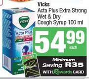 Vicks Acta Plus Extra Strong Wet & Dry Cough Syrup-100ml Each