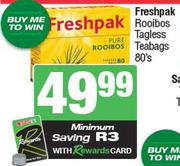 Freshpak Rooibos Tagless Teabags-80's Pack