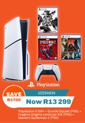 Playstation 5 Slim + Suicide Squad (PS5)+Dragons Dogma Lenticular (PS5)+ Marvels Spiderman 2 (PS5)