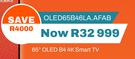 LG 65" QLED B4 4K Smart TV QLED65B46LA.AFAB