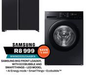 Samsung 9Kg Front Loader With Eco Bubble & Smart Things LED WW90DG5U34ABFA