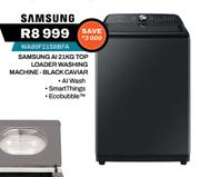 Samsung AI 21Kg Top Loader Washing Machine Black Caviar WA80F21S8BFA