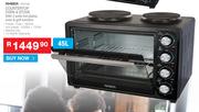 Amber 45L Countertop Oven & Stove With 2 Solid Hot Plates (Oven & Grill Function) KHT45