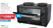 Amber 26L Countertop Oven & Stove With 2 Solid Hot Plates (Oven & Grill Function) KHT28