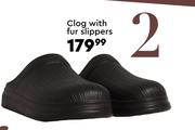 Clog With Fur Slippers