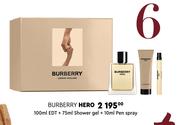 Burberry Hero 100ml EDT + 75ml Shower Gel + 10ml Pen Spray