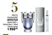 Paco Rabanne Invictus 100ml EDT + 150ml Deo + 10ml Travel Spray