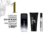 Carolina Herrera 212 VIP Black  100ml EDP + 100ml Shower Gel + Mega Spray