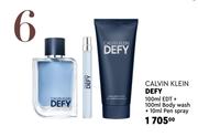 Calvin Klein Defy 100ml EDT + 100ml Body Wash 10ml Pen Spray