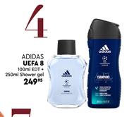 Adidas UEFA 8 100ml EDT + 250ml Shower Gel
