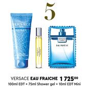 Special Versace Eau Fraiche 100ml EDT 75ml Shower Gel 10ml EDT