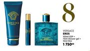 Versace Eros 100ml EDP + 75ml Shower Gel + 10ml Mini