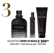 Valentino Born In Roma 100ml EDT + 75ml Shower Gel + 15ml Mini