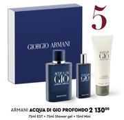 Armani Acqua DI Gio Profondo 75ml EDT + 75ml Shower Gel + 15ml Mini