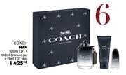 Coach Man 100ml EDT + 100ml Shower Gel + 15ml EDT Mini
