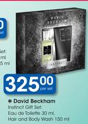 David Beckham Instinct Gift Set: Eau De Toilette 30ml, Hair And Body Wash 150ml-Per Set