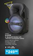 Dixon 8" Bluetooth Speaker With 1500mAh Rechargeable Battery RM808L