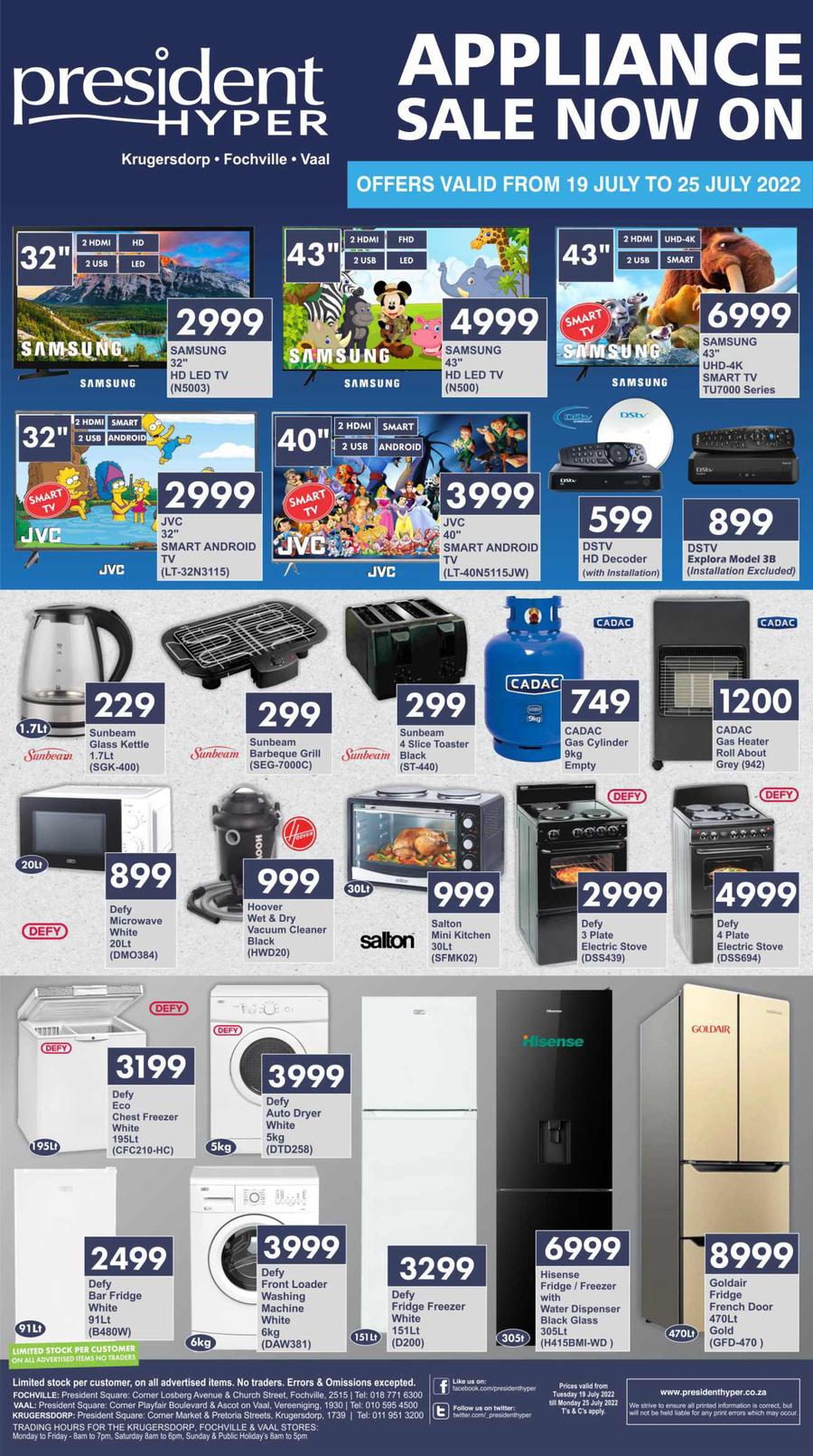 President Hyper : Appliance Sale Now On 