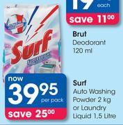 Surf Auto Washing Powder-2kg or Laundry Liquid-1.5Ltr Per Pack