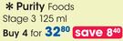 Purity Foods Stage3-4 x 125ml