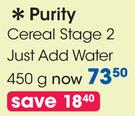 Purity Cereal Stage 2 Just Add Water-450g